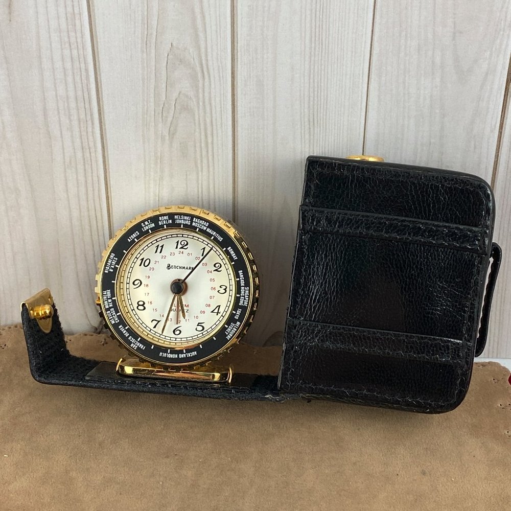 Vintage Berchmark World Time Travel Alarm Clock Quartz